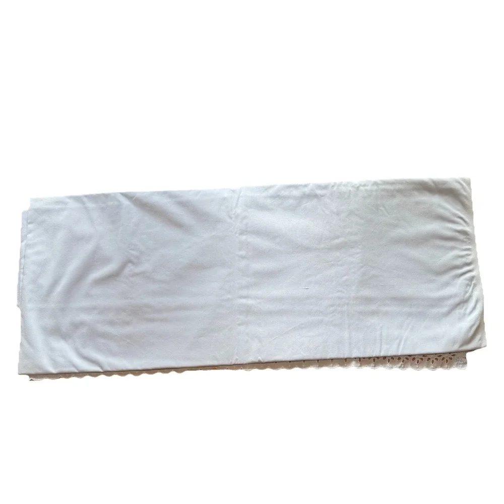 VTG Dan River‎ Twin Sheet Set – 1 Flat, 1 Fitted, 2 Cases Blue Eyelet Lace USA